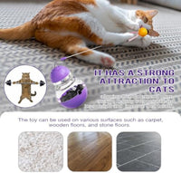 HKM-248467 Interactive Feeding and Play Toy for Cats – Wobble Rocking Design with Teaser Wand, Treat Dispenser, and Light-Up Ball