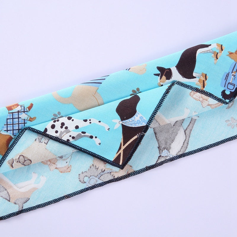 HKM-257235 Triangle Dog Scarf in Animal Print - 100% Cotton, Multi-Size, All Seasons