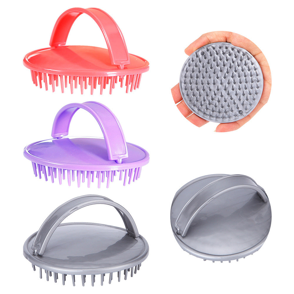 HKM-042195 Scalp Cleansing Dandruff Shampoo Brush - Lightweight PP Material, Available in Purple, Red, and Gray