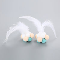 HKM-312851 Colorful Feather Bouncy Ball Cat Toy - Engaging Interactive Play for Your Feline Friend
