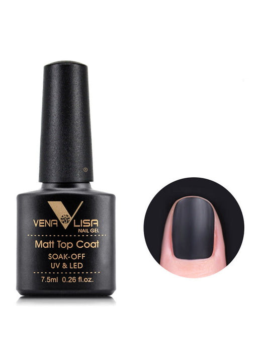 HKM-663699 Rubber Base Nail Polish Set with Matte, Frosted, and Sealing Layers - 7.5ml