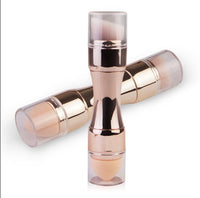 HKM-786451 4-in-1 Portable Makeup Brush Set with PBT Bristles and Latex Sponge Puff