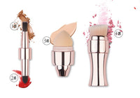 HKM-786451 4-in-1 Portable Makeup Brush Set with PBT Bristles and Latex Sponge Puff
