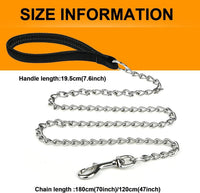 HKM-299027 Heavy-Duty Chew-Proof Metal Dog Leash with Soft Padded Handle for Large and Medium Dogs