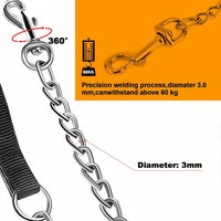 HKM-299027 Heavy-Duty Chew-Proof Metal Dog Leash with Soft Padded Handle for Large and Medium Dogs