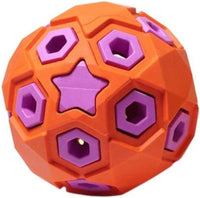 HKM-672467 Durable Rugby-Shaped Dog Toy for Large Breeds - Natural Rubber Molar Chew with Sound Effects