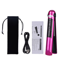 HKM-073811 Portable Mini Wireless Hair Straightener with USB Charging and Temperature Memory Function