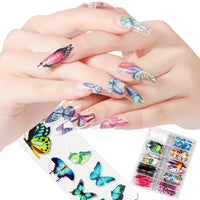 HKM-728083 Nail Butterfly Laser Star Transfer Paper – 10 Color Nail Art Stickers (63g)