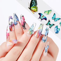 HKM-728083 Nail Butterfly Laser Star Transfer Paper – 10 Color Nail Art Stickers (63g)