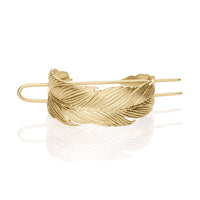 HKM-176723 Wooden Hairpin with Alloy Pendant and Colorful Feathers - Stylish Hair Accessory