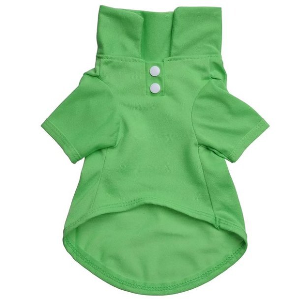 HKM-422547 Solid Color Dog Polo Shirt with Lapel - Cozy Cotton Apparel for Pets