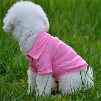 HKM-422547 Solid Color Dog Polo Shirt with Lapel - Cozy Cotton Apparel for Pets