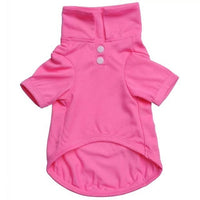 HKM-422547 Solid Color Dog Polo Shirt with Lapel - Cozy Cotton Apparel for Pets