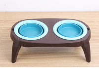 HKM-452947 Folding Double Pet Bowl with PP and TPR Material for Convenient Feeding
