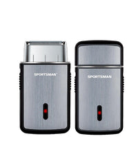 HKM-005459 Rechargeable Mini 2-In-1 Electric Shaver with Reciprocating Head - Model MS-528, Silver Finish