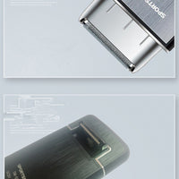 HKM-005459 Rechargeable Mini 2-In-1 Electric Shaver with Reciprocating Head - Model MS-528, Silver Finish
