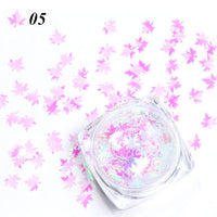 HKM-923539 Gradient Maple Leaf Nail Sequins for Nail Art and Craft Decoration