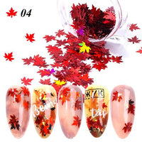 HKM-923539 Gradient Maple Leaf Nail Sequins for Nail Art and Craft Decoration