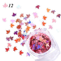 HKM-923539 Gradient Maple Leaf Nail Sequins for Nail Art and Craft Decoration