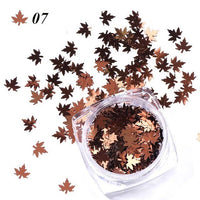HKM-923539 Gradient Maple Leaf Nail Sequins for Nail Art and Craft Decoration