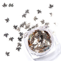 HKM-923539 Gradient Maple Leaf Nail Sequins for Nail Art and Craft Decoration