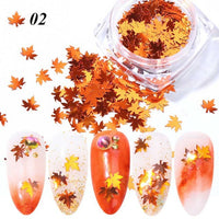 HKM-923539 Gradient Maple Leaf Nail Sequins for Nail Art and Craft Decoration