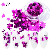 HKM-923539 Gradient Maple Leaf Nail Sequins for Nail Art and Craft Decoration