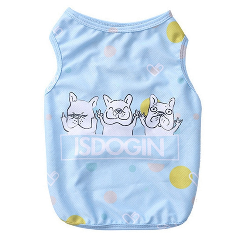 HKM-859411 Pet Dog Summer Cooling Clothes in Cold Fabric - Available in Blue, Pink, Yellow, and Dark Pink - Sizes M, L, XL