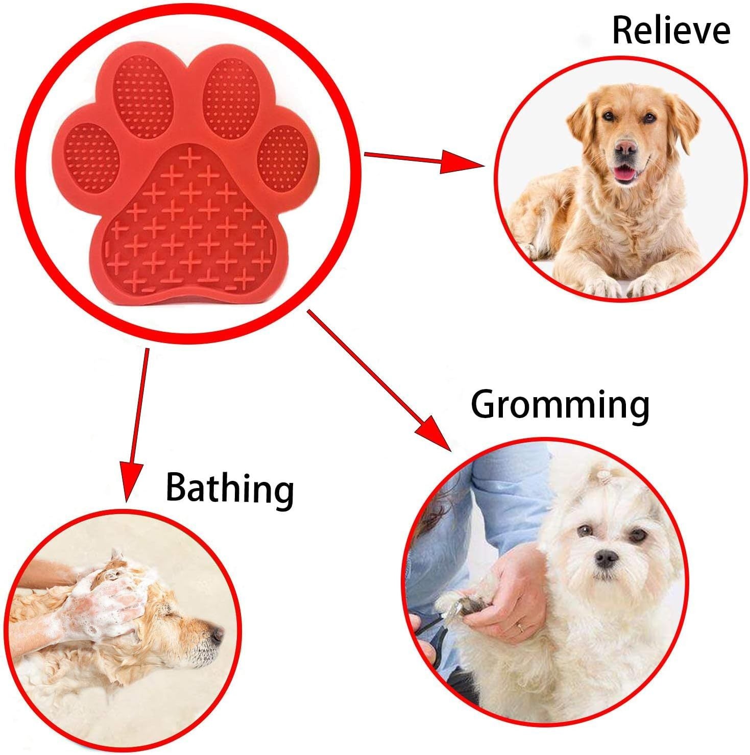 HKM-539091 Peanut Butter Dog Licking Mat with Strong Suction | Slow Feeder for Bathing, Grooming, and Training