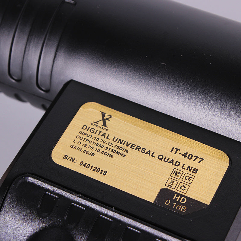 KTX-602963 Universal Ku Band Quad LNB for Satellite TV Receiver - Linear Polarized, HDTV Compliant, Superior Noise Performance