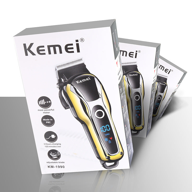 HKM-774931 Rechargeable LCD Hair Clipper KM-1990 with Accessories and USB Charging