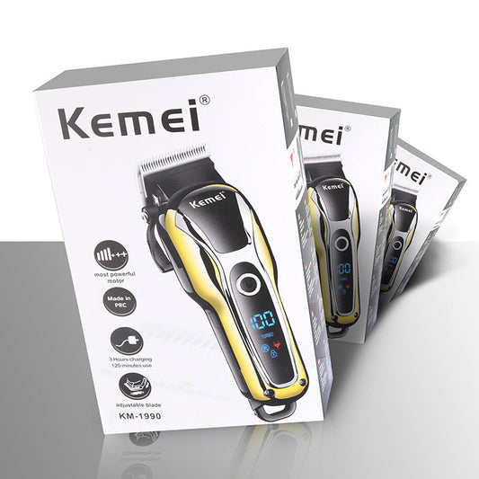 HKM-774931 Rechargeable LCD Hair Clipper KM-1990 with Accessories and USB Charging