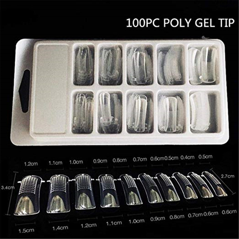 HKM-922387 Light Therapy Crystal Nail Mould Sheets - 20 Pieces Plastic Nail Extensions