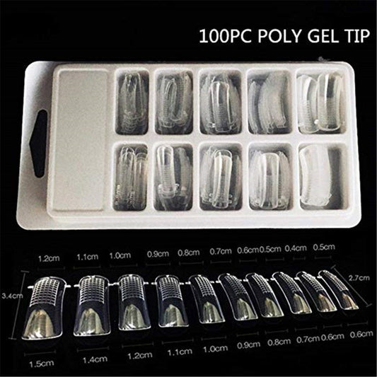 HKM-922387 Light Therapy Crystal Nail Mould Sheets - 20 Pieces Plastic Nail Extensions