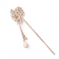 HKM-420755 Korean Style Flower Design Alloy Hairpin with Electroplated Finish