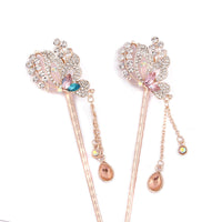 HKM-420755 Korean Style Flower Design Alloy Hairpin with Electroplated Finish