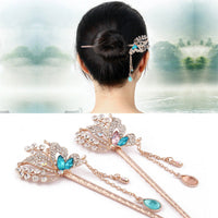 HKM-420755 Korean Style Flower Design Alloy Hairpin with Electroplated Finish