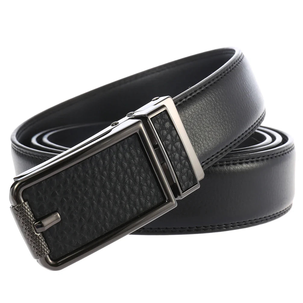 HKM-493331 Automatic Buckle Leather Belt for Business Fashion - Model LY33-32318-1
