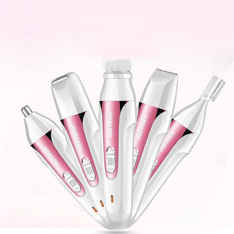 HKM-103123 Multifunctional USB Electric Body Wash and Hair Shaving Machine in Aqua Pink & Aqua Purple