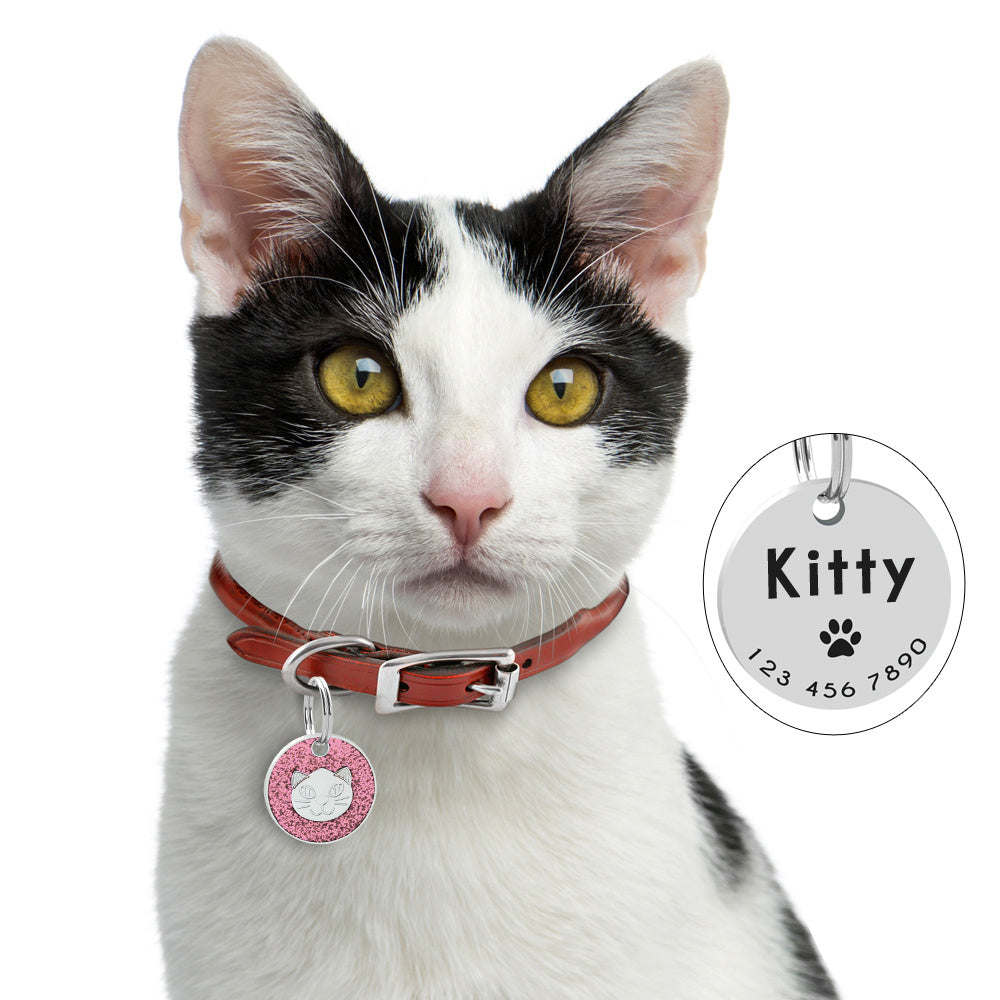 HKM-524115 Heart-Shaped Metal Keychain with Pet Cat Card Holder - 25mm