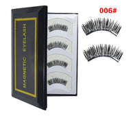 HKM-616019 Natural Long Magnet False Eyelashes with Plastic Cotton Thread Stem