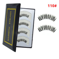 HKM-616019 Natural Long Magnet False Eyelashes with Plastic Cotton Thread Stem