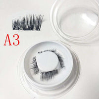 HKM-616019 Natural Long Magnet False Eyelashes with Plastic Cotton Thread Stem