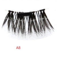 HKM-616019 Natural Long Magnet False Eyelashes with Plastic Cotton Thread Stem