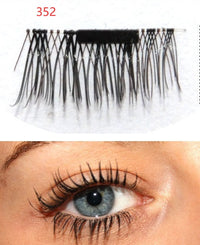 HKM-616019 Natural Long Magnet False Eyelashes with Plastic Cotton Thread Stem