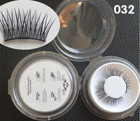 HKM-616019 Natural Long Magnet False Eyelashes with Plastic Cotton Thread Stem