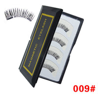 HKM-616019 Natural Long Magnet False Eyelashes with Plastic Cotton Thread Stem
