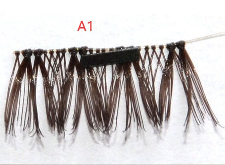 HKM-616019 Natural Long Magnet False Eyelashes with Plastic Cotton Thread Stem