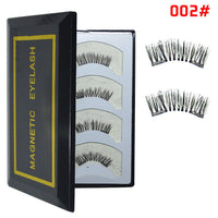 HKM-616019 Natural Long Magnet False Eyelashes with Plastic Cotton Thread Stem