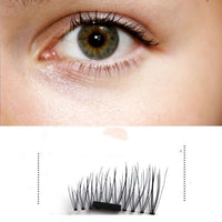 HKM-616019 Natural Long Magnet False Eyelashes with Plastic Cotton Thread Stem